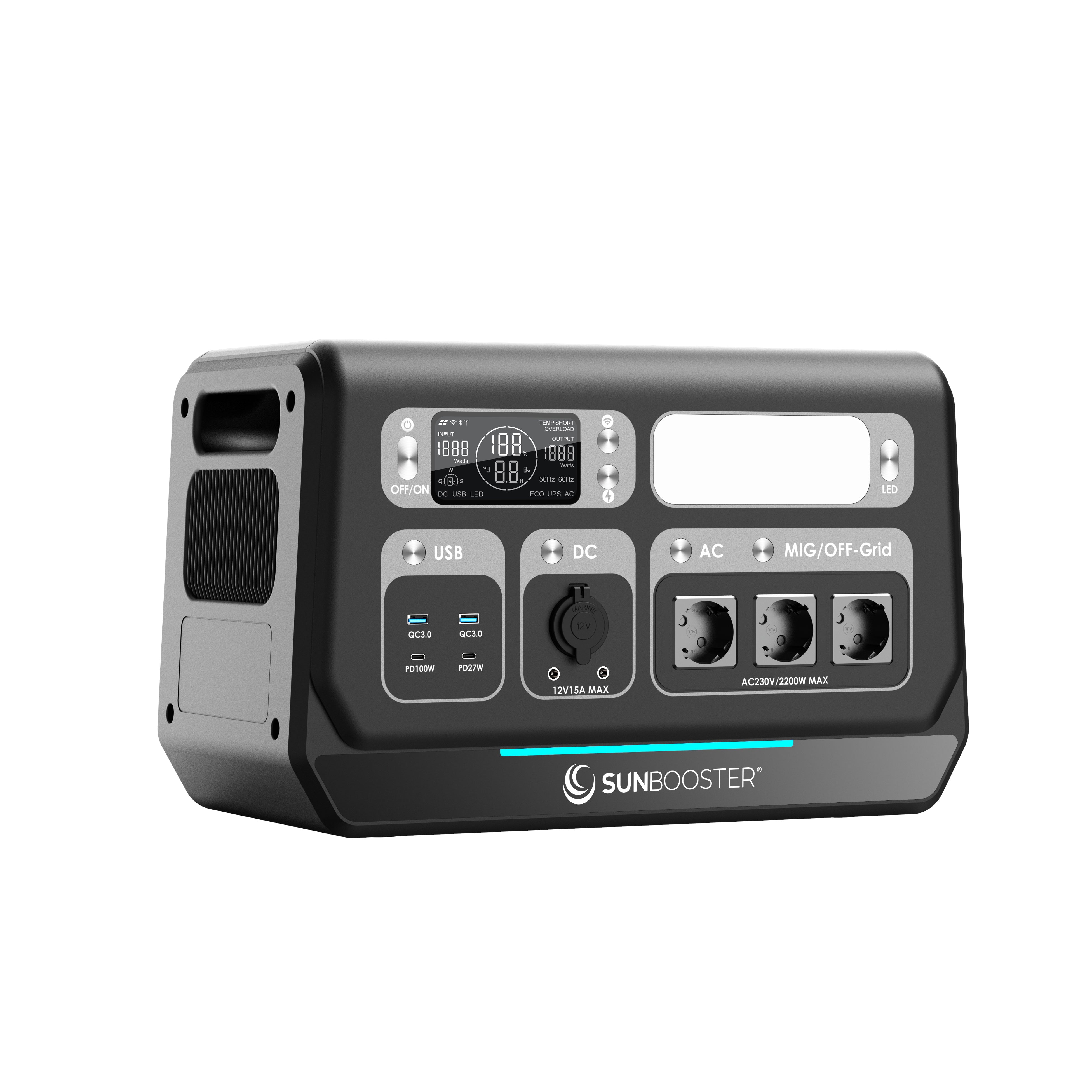 Die weltweit erste Powerstation mit Einspeisefunktion: Sunbooster POWERSTATION GRID