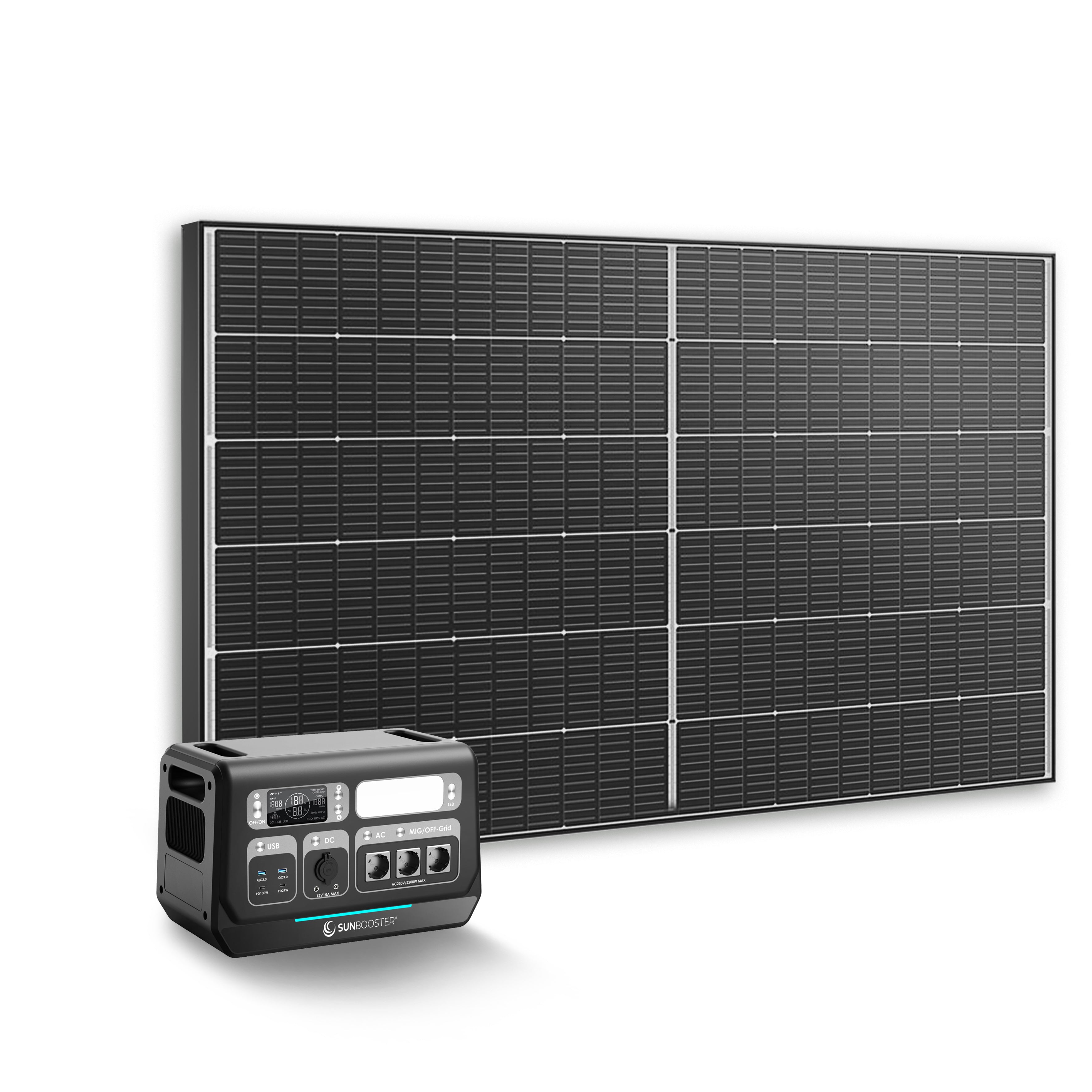 Sunbooster POWERSTATION GRID+ mit Vertex S+ PV-Modul
