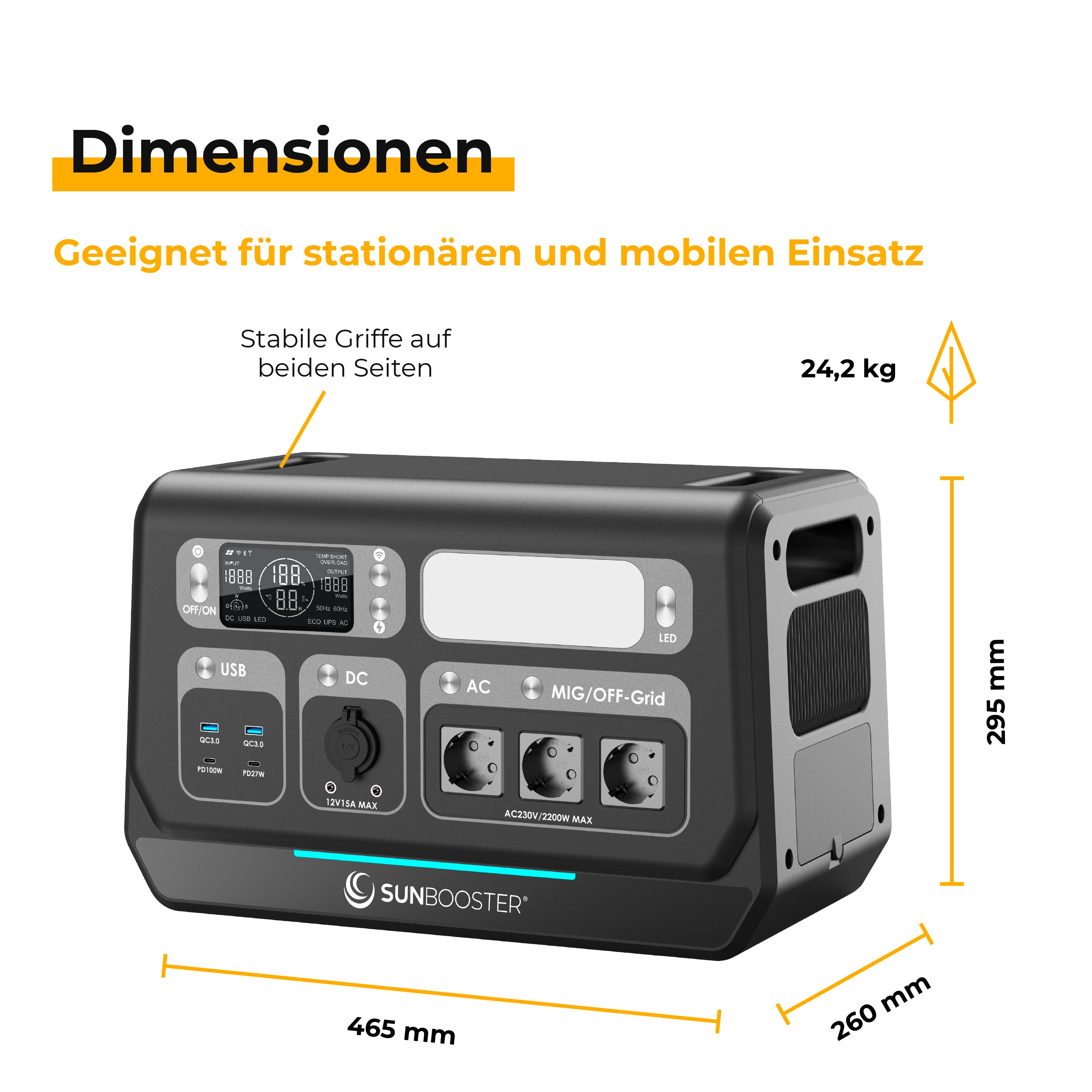 Sunbooster POWERSTATION GRID+ inkl. EXTENSION