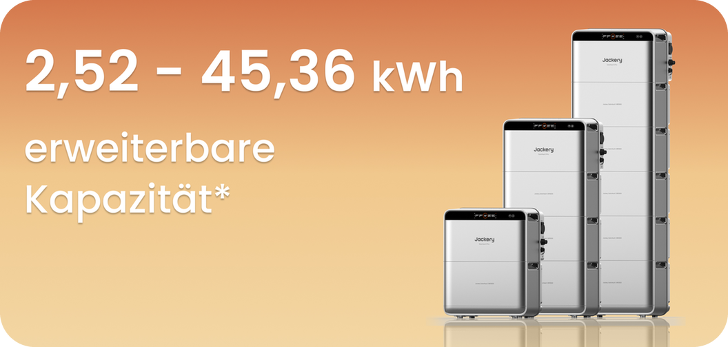 2,52 bis 45,36 kWh erweiterbare Kapazität