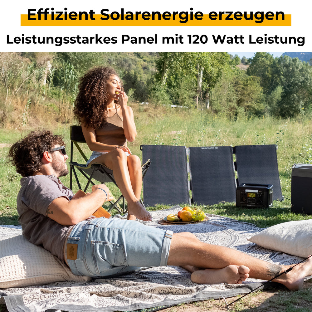 SUNBOOSTER 120 — 120 W faltbares Solarpanel für unterwegs