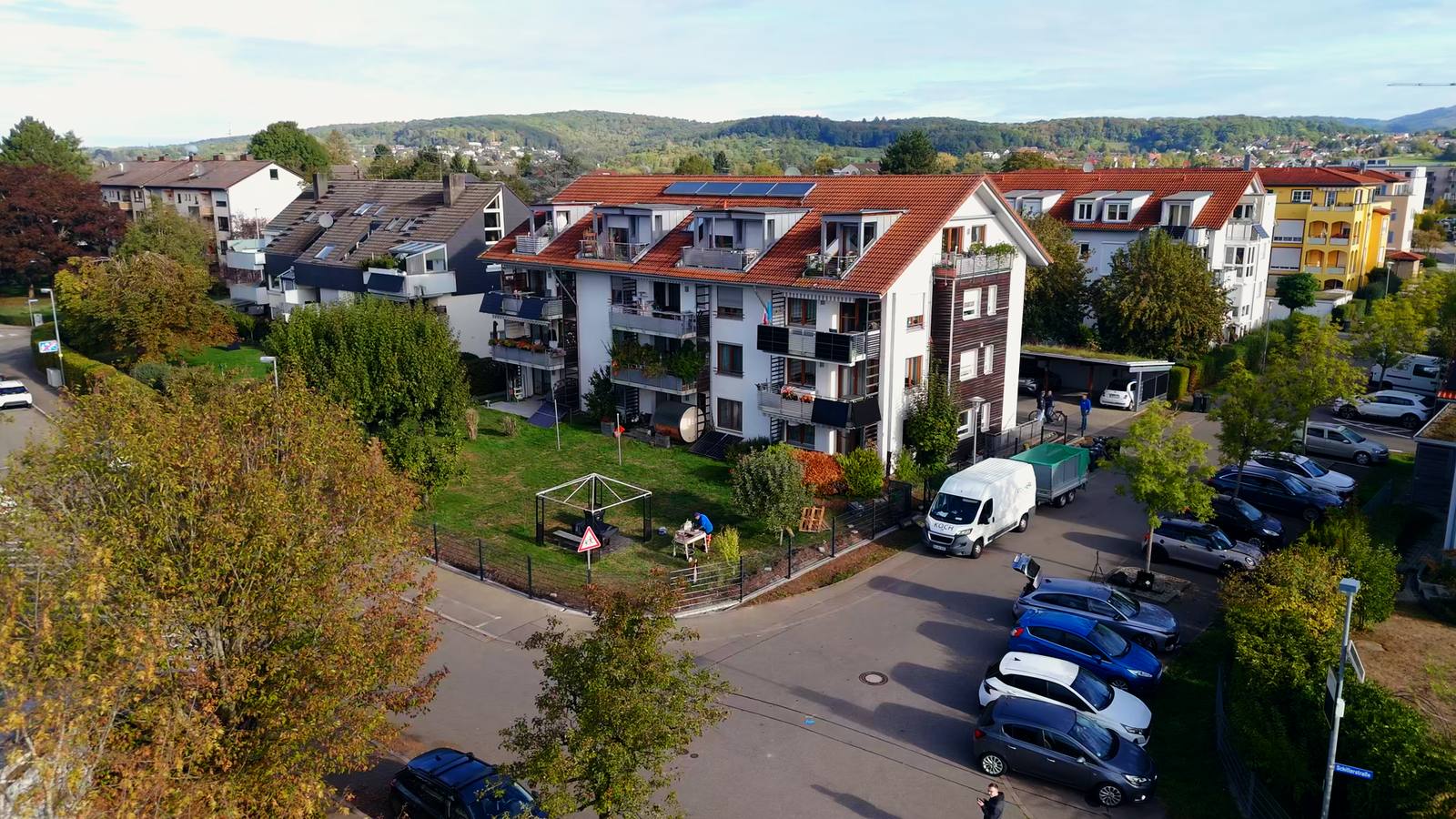 Drohnenaufnahme des Musterobjekts in Emmendingen